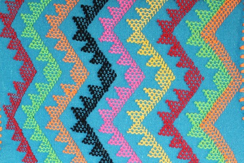 M/L Huipil Kaftan Handwoven Blue & White Oaxaca Mexico San Juan Colorado Resort - Picture 14 of 14