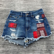 Bullhead Jean Shorts Size 5 Womens Mom High Rise Short Medium Wash Blue Denim