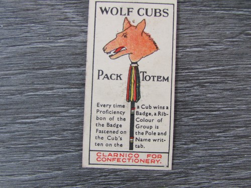 Wolf Cubs Pack Totem Clarnico for Confectionary D and 4 Signalling 1910 Card - Picture 2 of 8