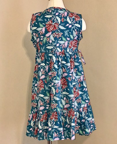 Tea Girl's 7 Floral Summer Wrap Dress Multi-color Cotton Pristine Condition. - Picture 3 of 11