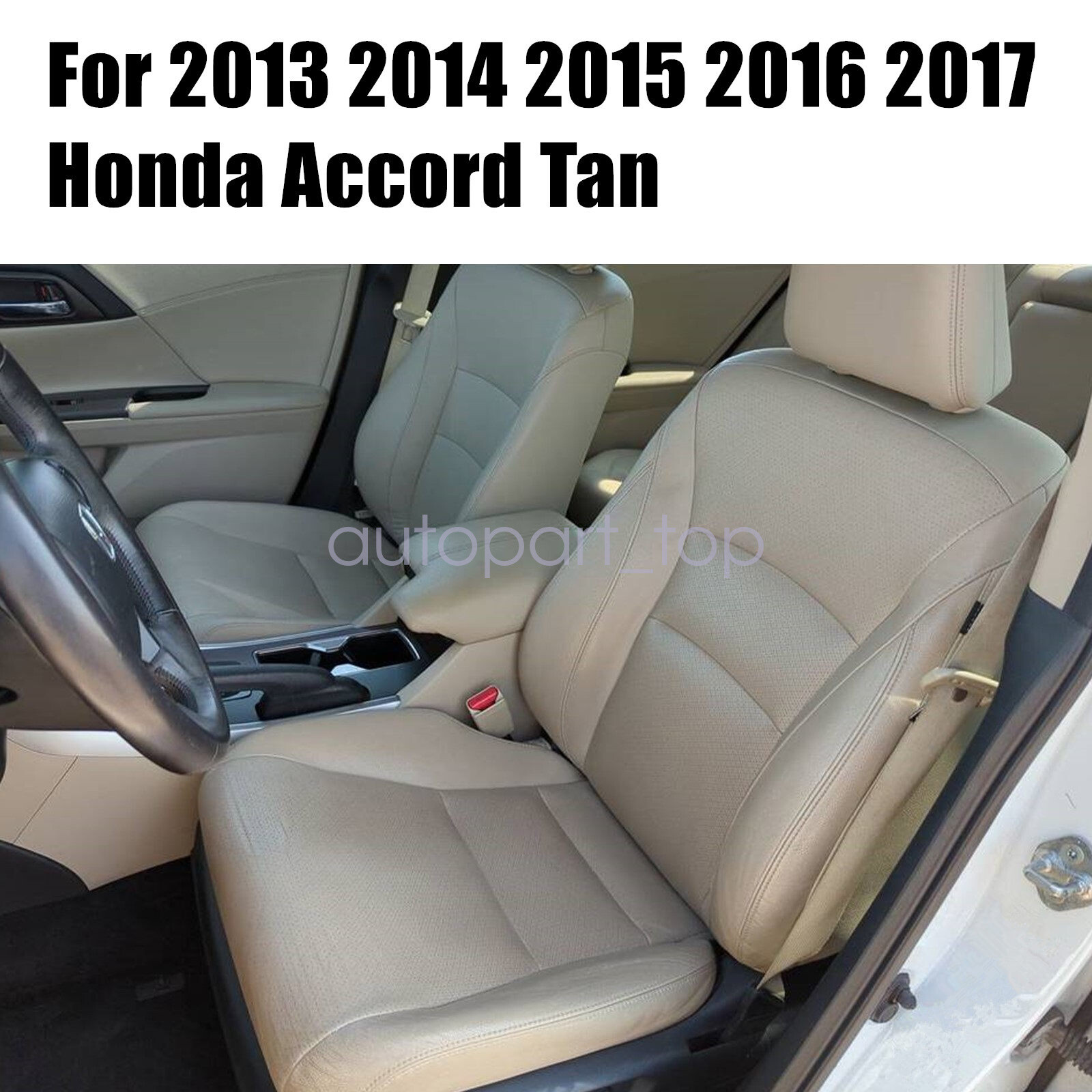 (Replacement) For 2013-2017 Honda Accord Bottom & Top Perforated Seat Cover Tan