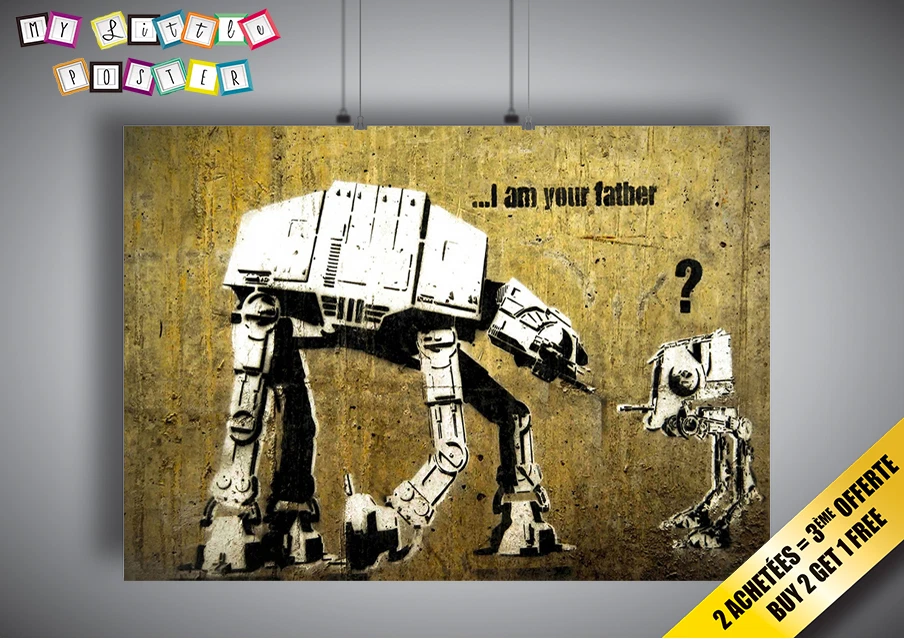 Poster BANKSY ROBOT STAR WARS STREET ART GRAFFITI Wall Art