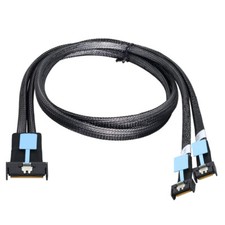 PCIE5.0 SAS SFF-8654 MCIO 8i 74Pin to SFF-8654 MCIO 4i 38P GEN5 Adapter Cable