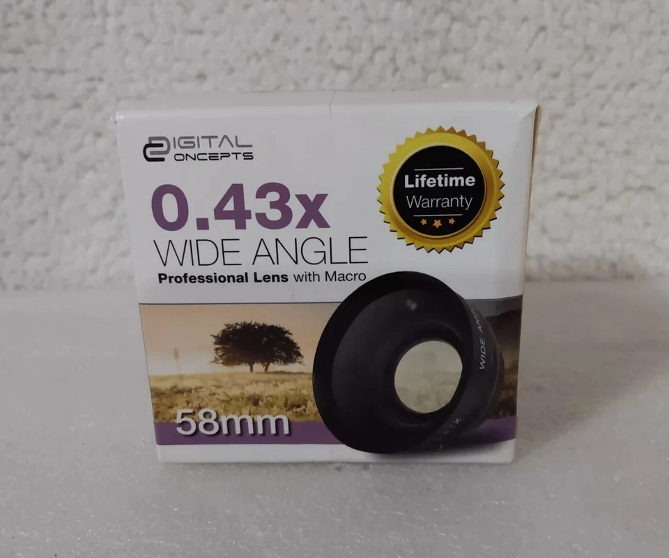 0.43X SUPER WIDE ANGLE LENS with MACRO 58mm to CANON REBEL EOS SLR 1DSLR 18-55mm - Image 4 of 4