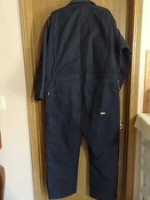 BERNE Apparel Insulated Canvas Coveralls Corduroy Collar Side Zip SZ XL 48-50