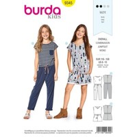 Burda 9345 Jumpsuit Kinder NäHmuster Alter 6 - 13 Schwierigkeitsgrad: Einfach