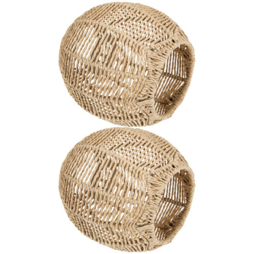 Rattan Lamp Shade Light Bulb Cage Guard Lamp Shade Replacement Wicker Lamp Shade
