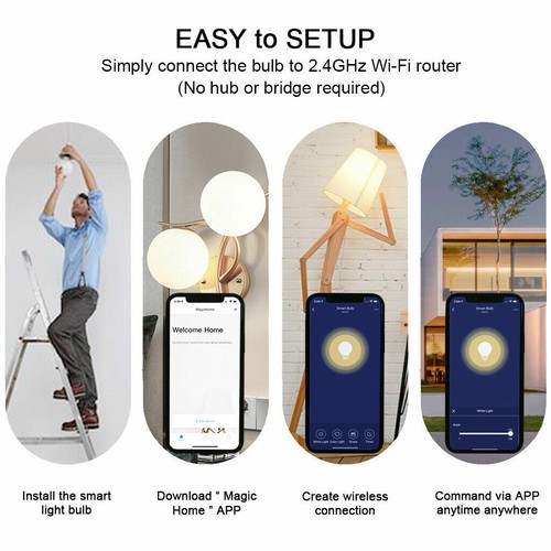 E27/B22 WiFi RGB Smart LED Light Bulb Colour Changing For Alexa Google Home 10w - Picture 8 of 15