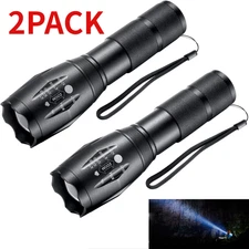  2Pack Tactical Flashlight Torch Military 5 Modes 990000 Lumens Outdoor LED Lamp
