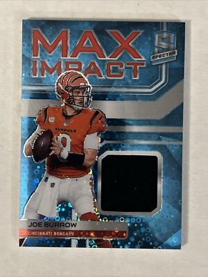 Joe Burrow 2022 Panini Spectra Max Impact Blue No Huddle Prizm Patch /60