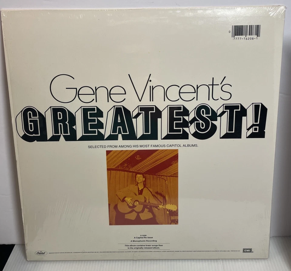 Gene Vincent & His Blue Caps Lp Greatest Hits The Bop That Just Wont Stop Shrink Foto 3 de 4
