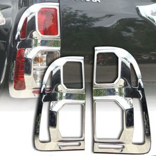 Fit Toyota Hilux 2011-2016 CHROME REAR TAIL LIGHT LAMP COVERS TRIM SURROUND PAIR