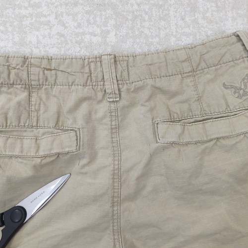 American Eagle Longboard Cargo Shorts Mens 28 Ripstop Baggy Skate Khaki Y2K - Picture 12 of 15