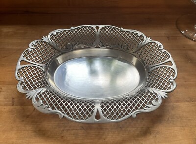 VINTAGE LES ETAINS DES POSTAINIERS HUTOIS PEWTER BREAD NEIMAN MARCUS