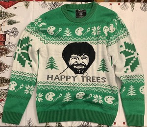 bob ross xmas sweater