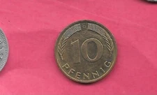 GERMANY GERMAN KM108 1950 F VF-VERY FINE-NICE CIRCULATED OLD 10 PFENNIG COIN