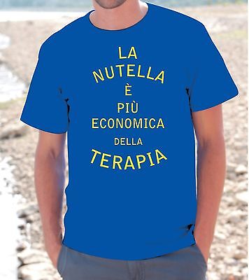 T Shirt Maglietta Nutella Uomo Donna Frase Divertente Dolci Terapia Economica Ebay