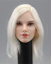 1/6 SET036 White Hair Girl Head Carving Sculpt Model Fit 12'' Figure