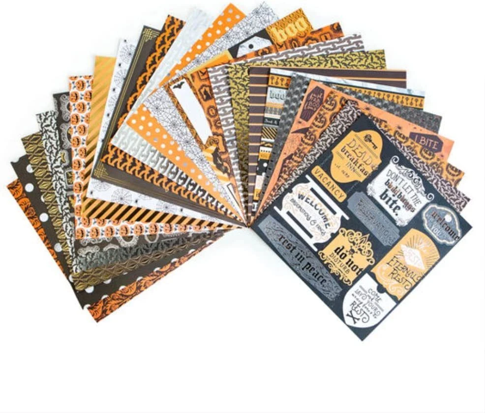Recollections Halloween DEAD BREAKFAST Scrapbook Decoupage Paper Pad 48 Sheets