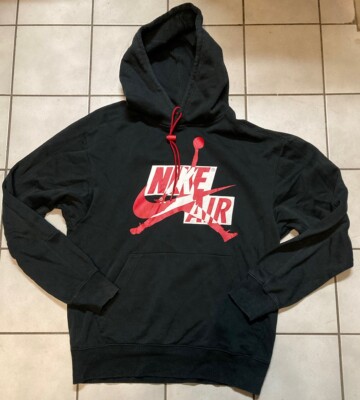 Vintage Nike Air Jordan Black/Red Jumpman Sports Hoodie Jumper