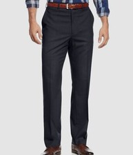 Michael Kors Men Blue Flat-Front Suit Trousers Dress Pants Size 34W 30L