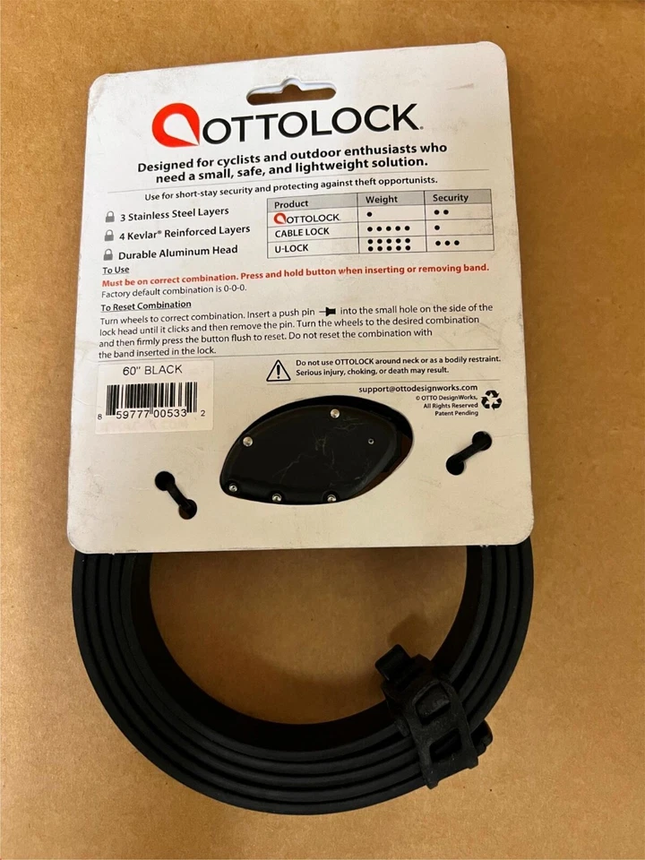 OTTOLOCK Cinch Lock: 60" Stealth Black NEW - Image 2 of 2