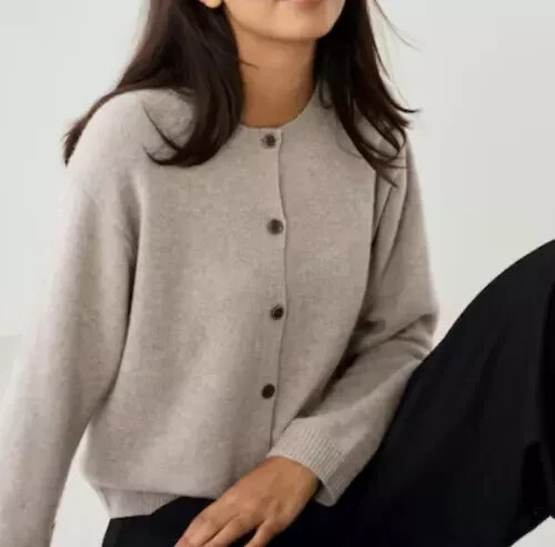 UNIQLO : C Cashmere 100% Crew Neck Short Cardigan Women Relax Soft Modern Japan - Picture 12 of 13