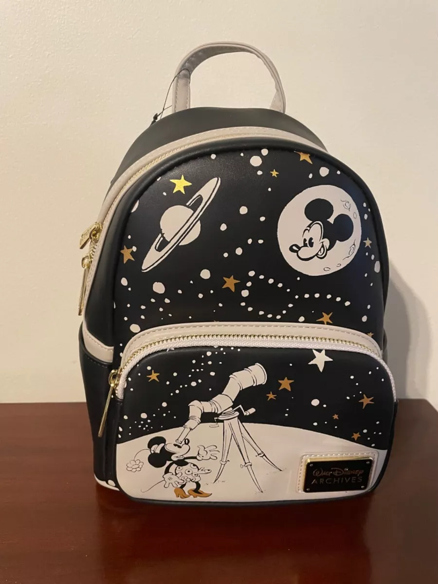 Loungefly Disney Archives: Mickey and Minnie Mouse Moon Mini-Backpack, Amazon Ex