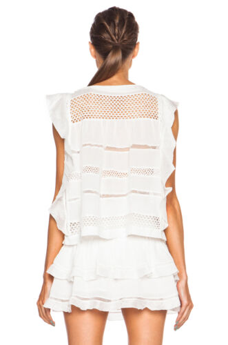 Elegant Isabel Marant Etoile SZ 40/8 White CLARA Tunic Top Cap Sleeve # 3053 - Picture 4 of 10