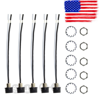 5PCS Black Rotary Stye On/Off Canopy Switches 125/250,4'' Wire Zing Ear ZE-105M