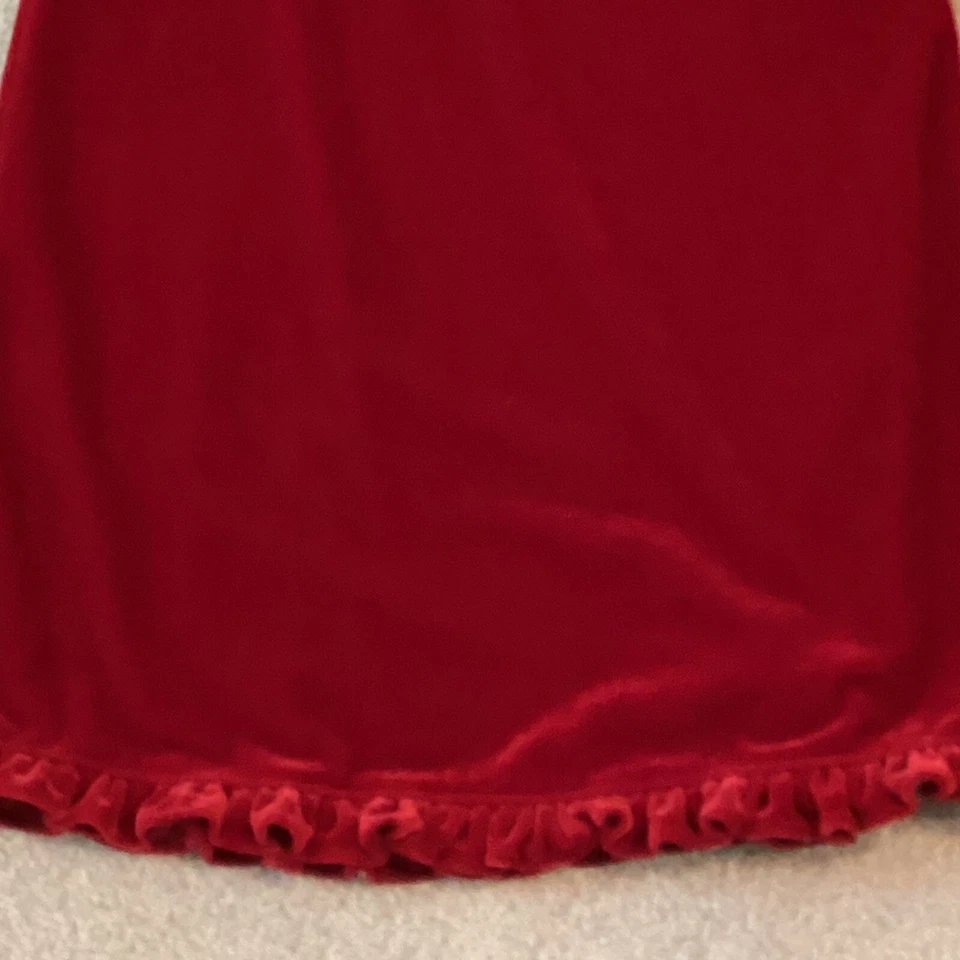 VESTIDO DE FIESTA SOPHIE ROSE TERCIOPELO ROJO, NIÑAS 6, RIBETE EN LA PARTE DELANTERA ES ÁRBOL, PERRO, REGALO Foto 3 de 4