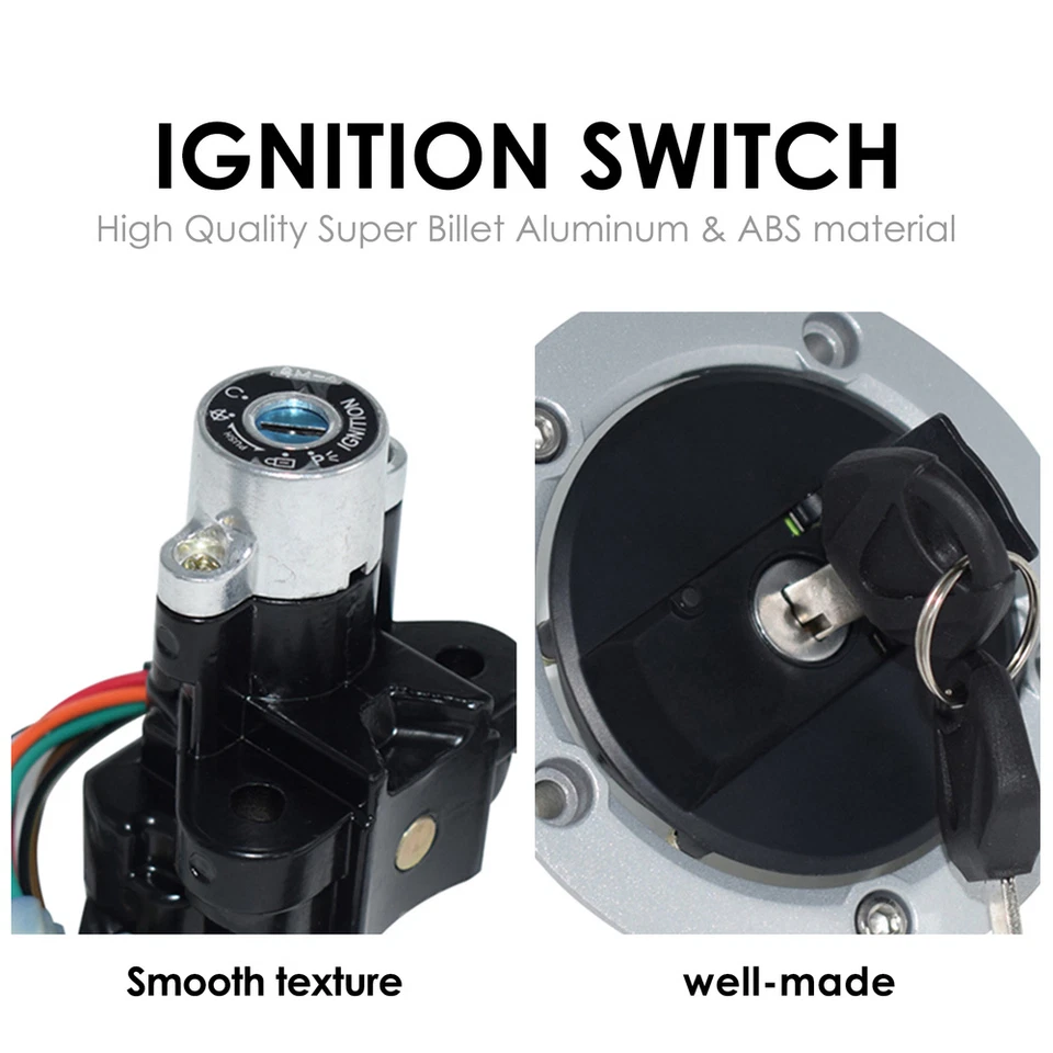 Ajuste para Suzuki GSXR1000 2009-2015 K9 Interruptor de encendido Bloqueo Combustible Gas Tanque Tapa Llave Foto 4 de 4