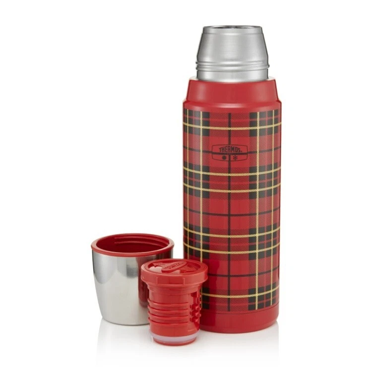 Thermos Retro Stainless Steel Flask Red Tartan 470ml