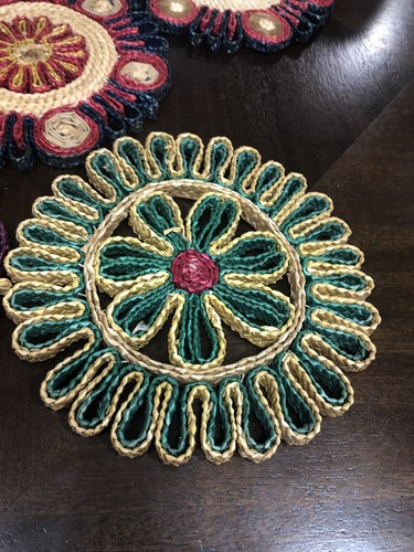 5 copripiumino vintage rafia paglia vimini rattan hot pad boho decorazione parete 7-8" - Foto 11 di 16