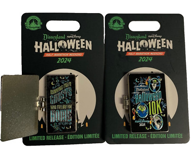 Disneyland Run 2024 Half Marathon 10K Haunted Mansion Halloween hinged LR Pin