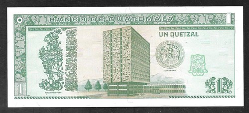 Guatemala - 1 Quetzal Note - 1995 - P87c - Uncirculated - Picture 2 of 2