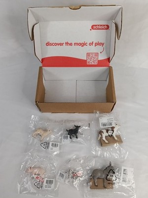 Lot of 6 Schleich Baby Animals / Piglet Lamb Goat Calf Donkey Dalmatian Puppy