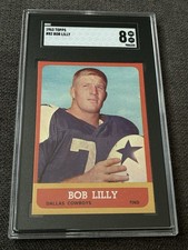 1963 Topps Football #82 Bob Lilly Rookie Card RC  Cowboys HOF SGC 8  GORGEOUS RC