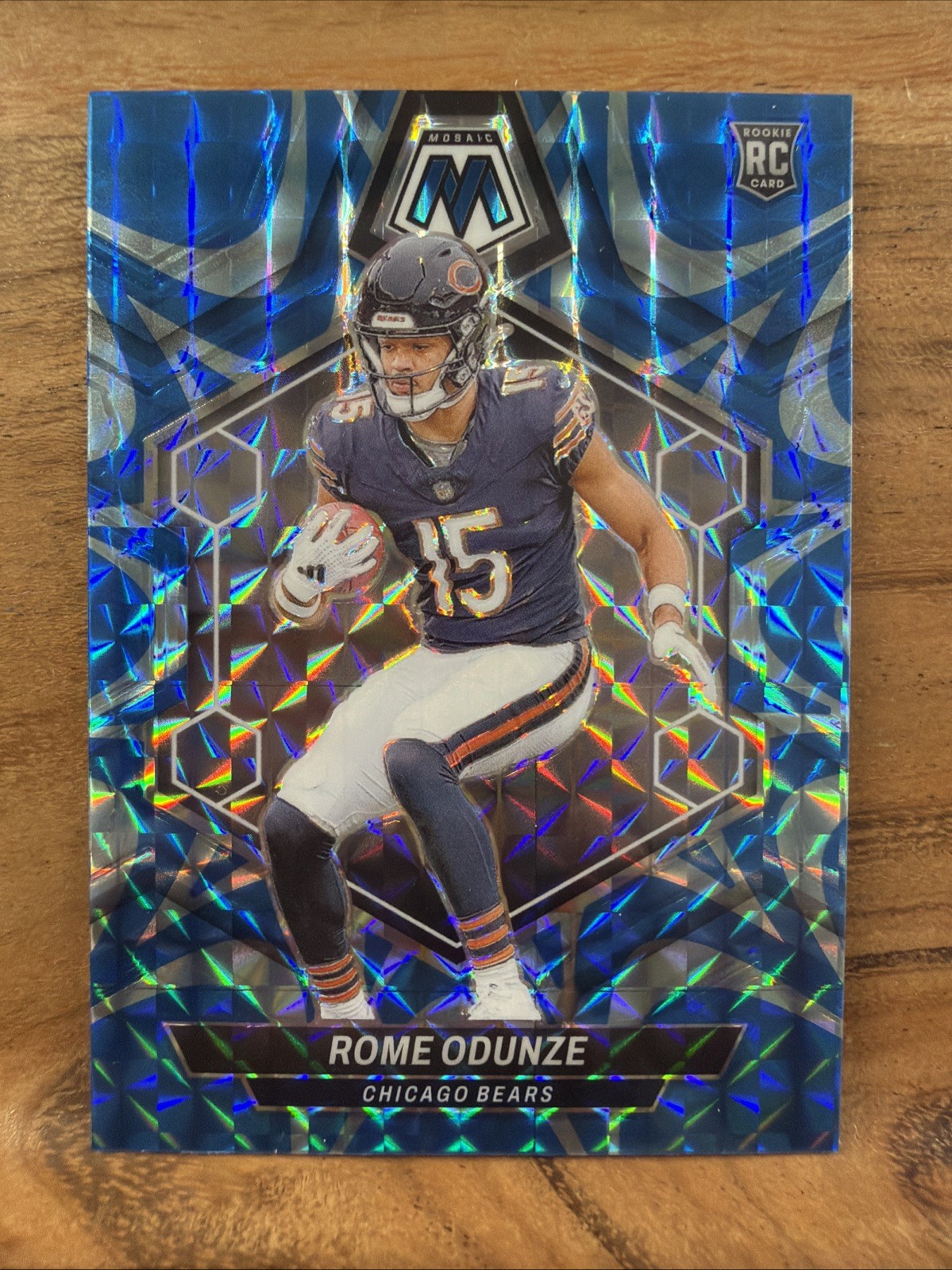 2024 Panini Mosaic - Rookies Rome Odunze #309 Reactive Blue Mosaic Prizm (RC)