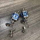 Vintage Blue Rhinestone Earrings And Bracelet Stamped Germany  — photo 4