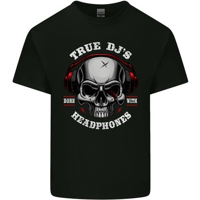 Gildan True DJs Are Born Mit Kopfhörern DJ T-Shirt Herren Kurzarm Baumwolle 3000