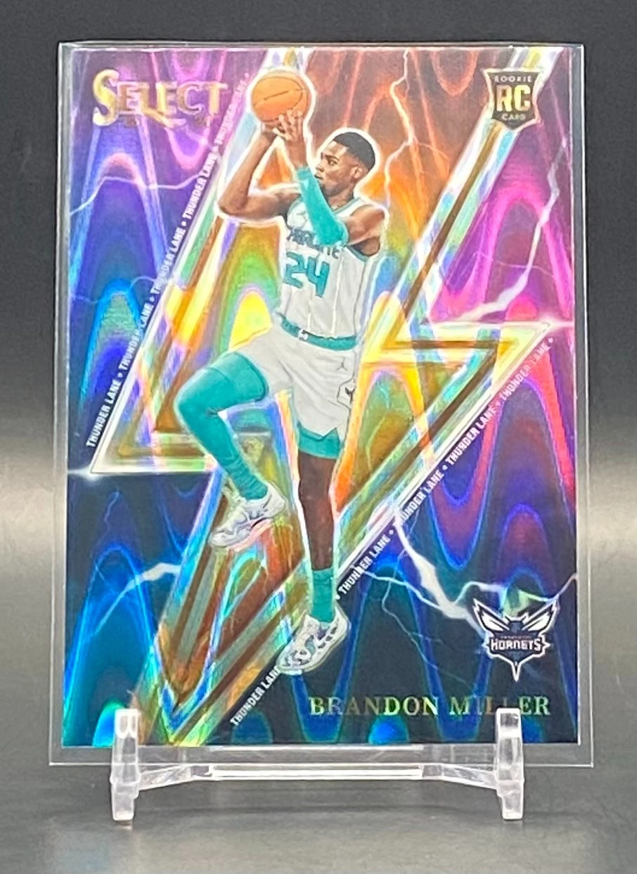 2023-24 Panini Select Brandon Miller Thunder Lane Tectonic Prizm Hornets RC #12