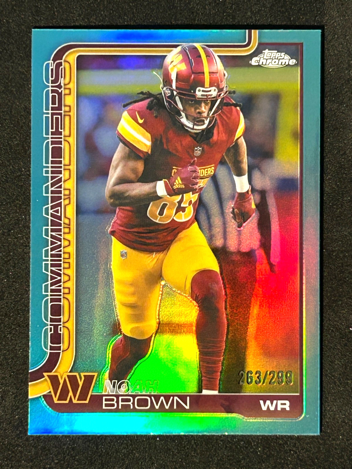 2025 Topps Chrome Noah Brown #293 Teal Refractor /299 Washington Commanders