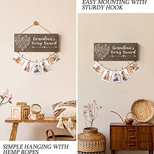 Grandma's Brag Board Grandma Gifts, Christmas Gifts for Grandma Walnut Brown