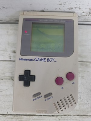 Original Nintendo Game Boy Console DMG-01 Gray (No Battery Cover) + NASCAR Game 
