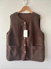 Cozy Mocha Teddy Jacket Gilet | Size 12 / small 14