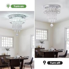 Lampadario Cristallo K9 LED 25cm 6500K Plafoniera Incasso Moderno 4 Livelli