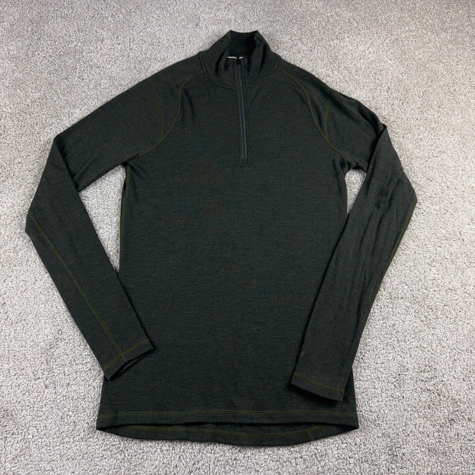 Smartwool Shirt Mens Medium Green Wool Merino Base Layer Midweight Thermal Hiker