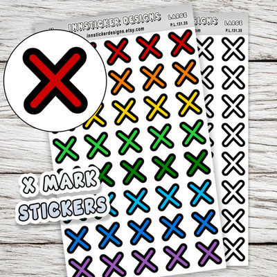 X Sticker Designs X Mark Stickers, Mini Icon Reminder Planner stickers, Journals ...