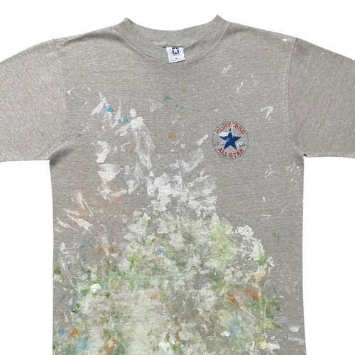 Converse, Vtg 70s 80s Converse T-Shirt Sz M Painted Thrashed All Star Shoes Art Paint